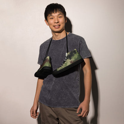 Serbian Digital CAMO Mens high top canvas shoes - High Top Canvas Shoes