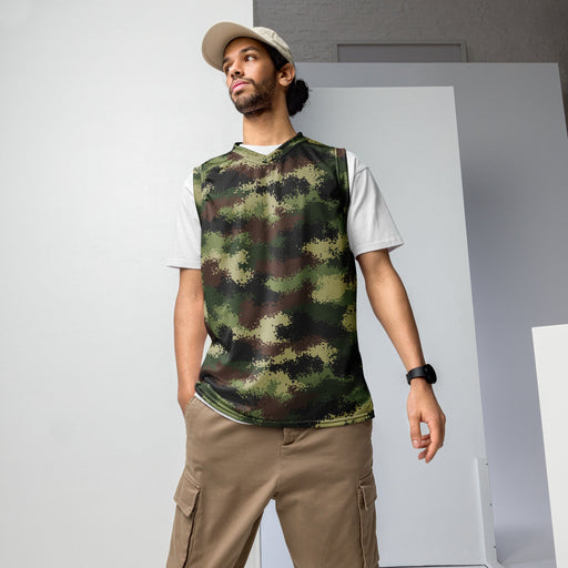 Digital Serbian Woodland CAMO Unisex Basketball Jersey - 2XS
