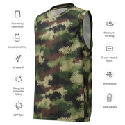 Digital Serbian Woodland CAMO Unisex Basketball Jersey