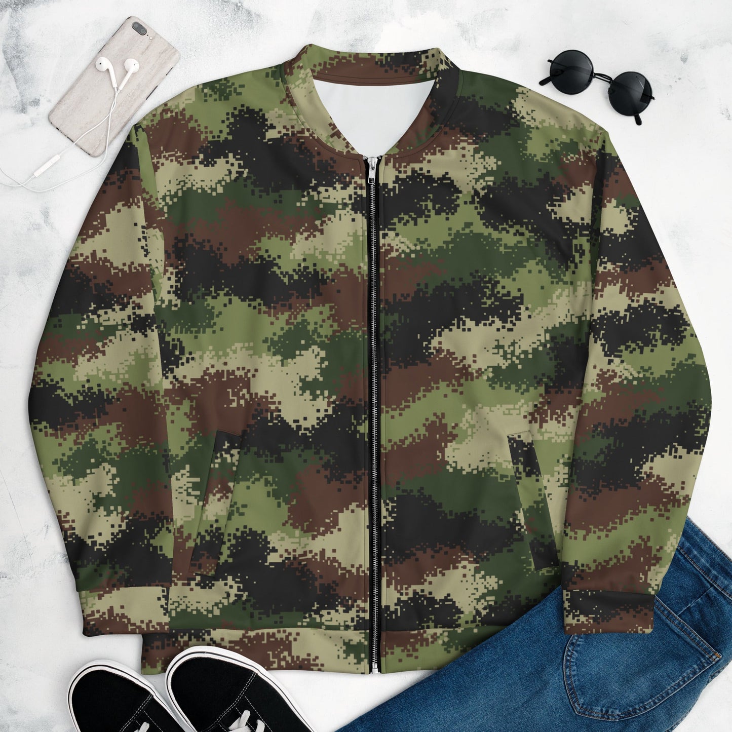 Serbian Digital CAMO Unisex Bomber Jacket - XS - Jackets