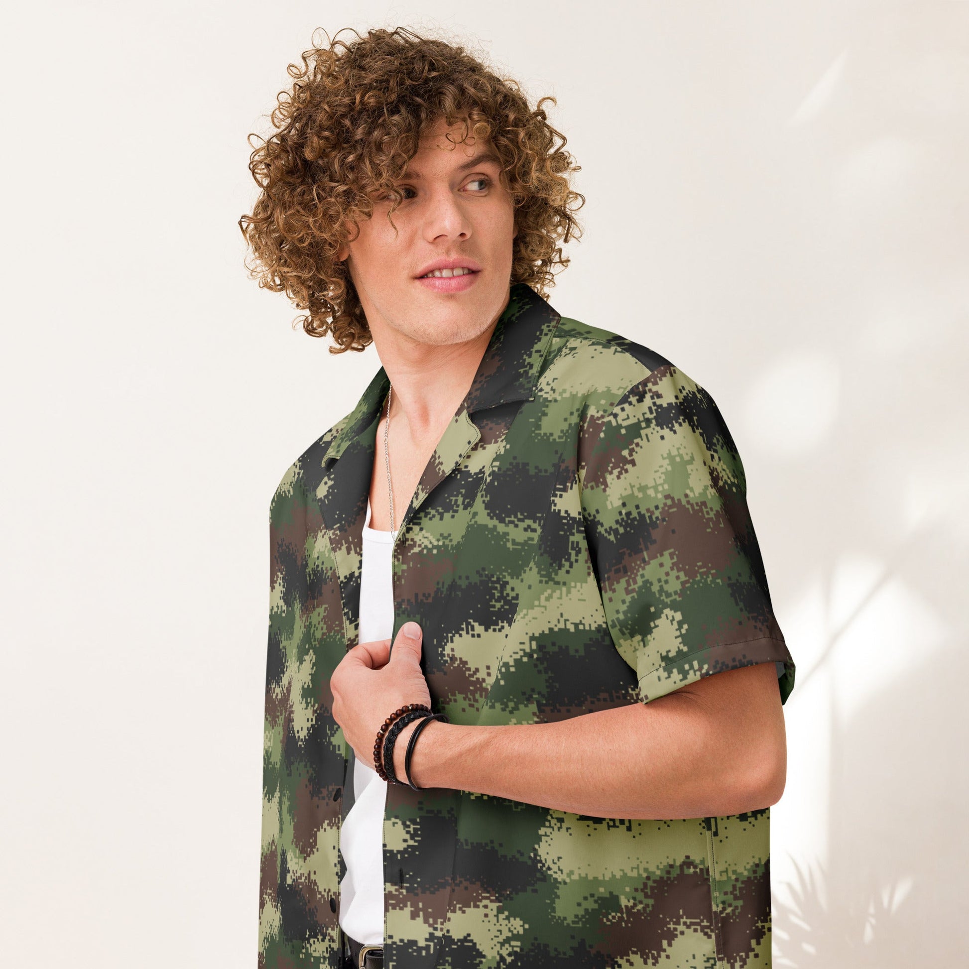 Serbian Digital CAMO Unisex button shirt Button Shirts