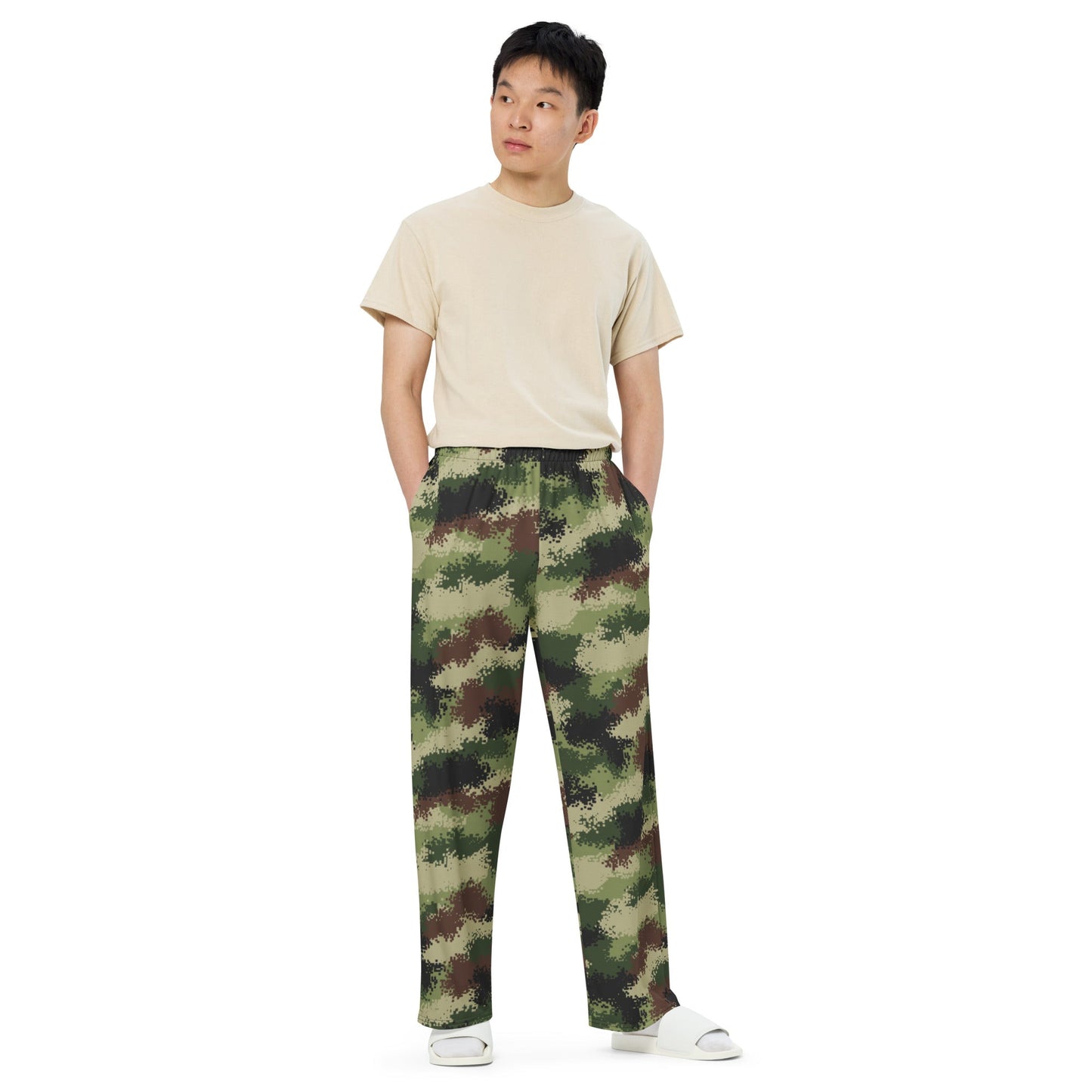 Serbian Digital CAMO unisex wide leg pants Wide Pants