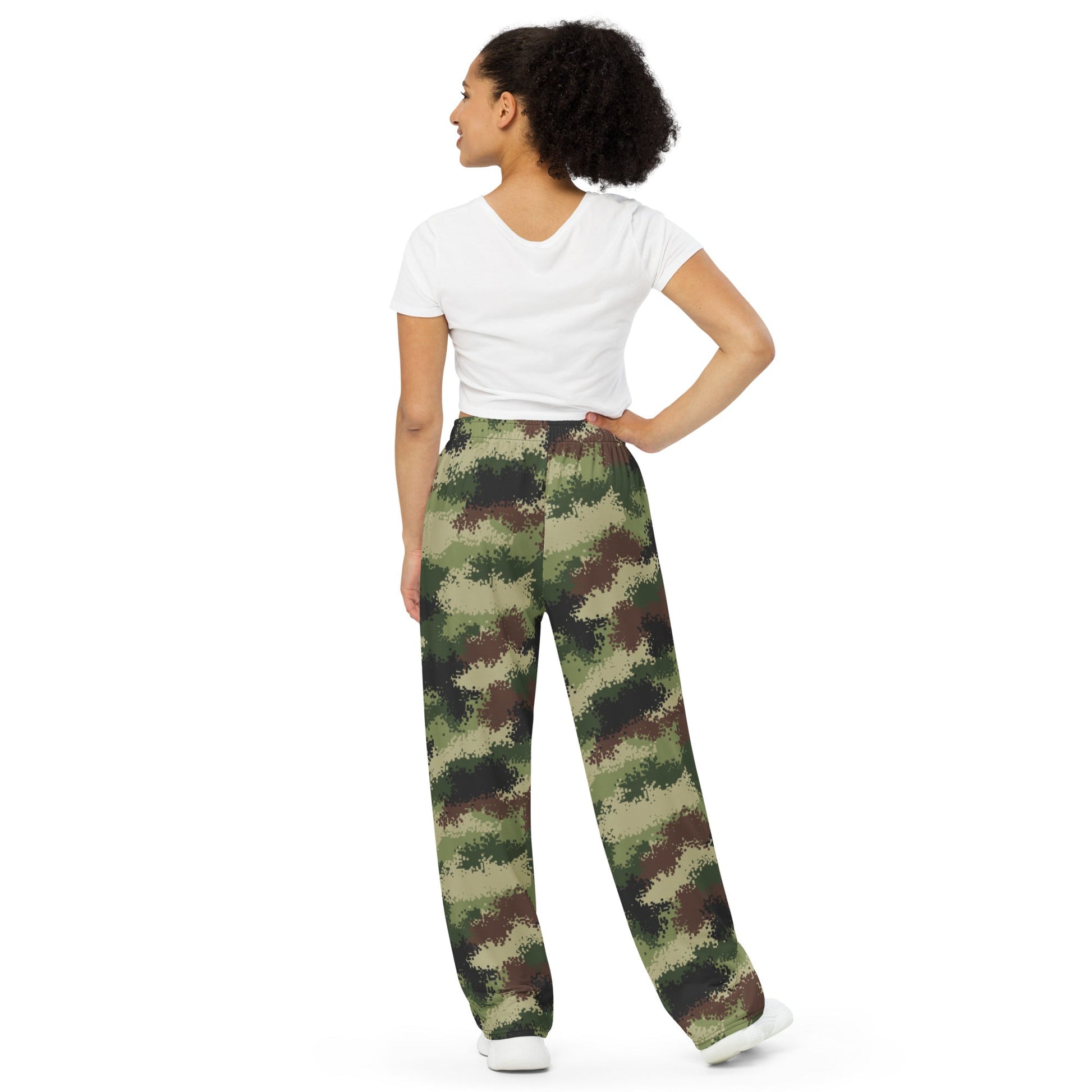 Serbian Digital CAMO unisex wide leg pants Wide Pants