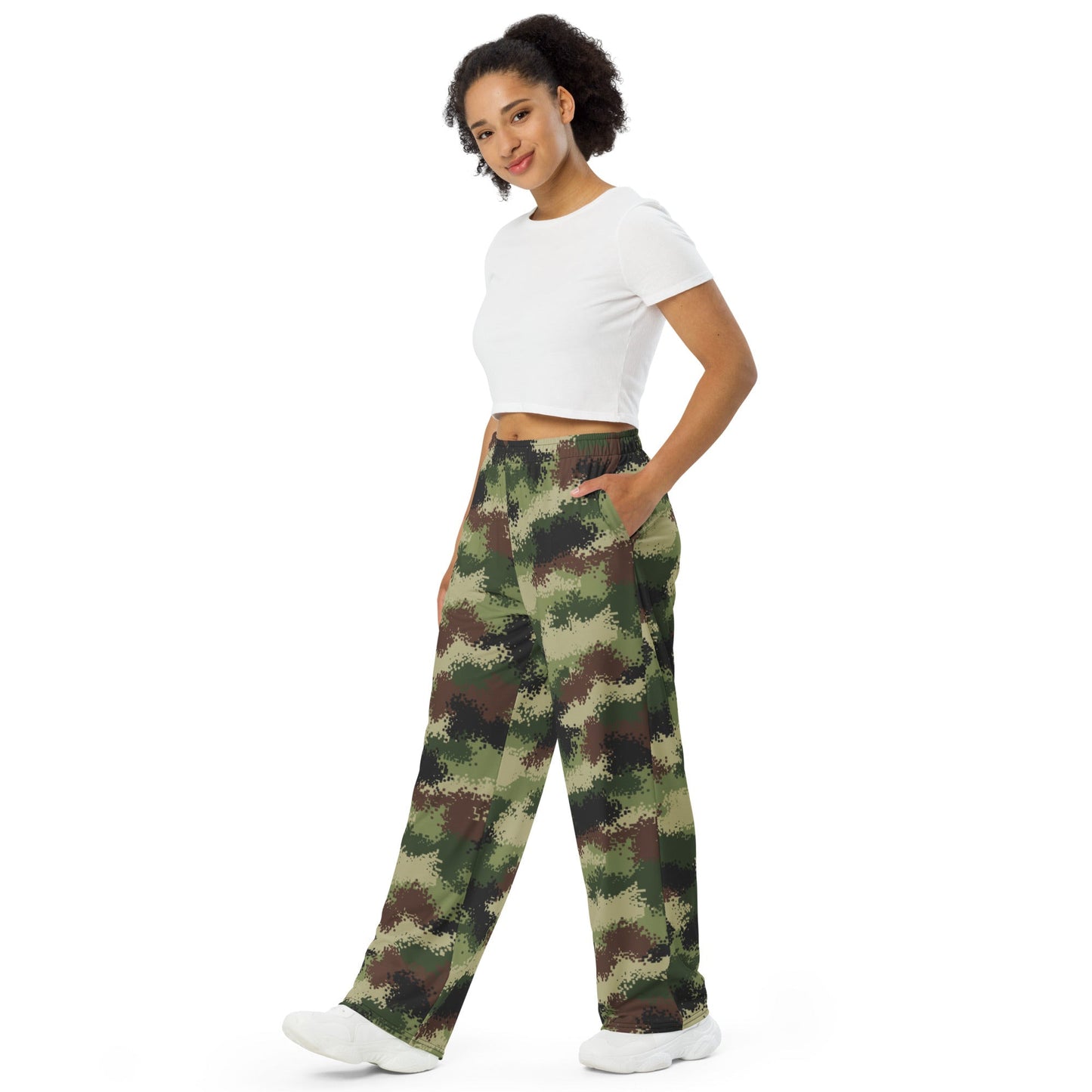 Serbian Digital CAMO unisex wide leg pants Wide Pants
