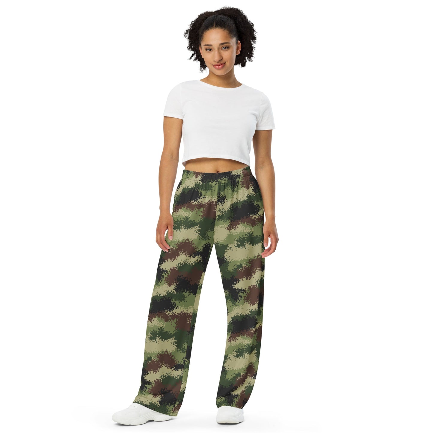 Serbian Digital CAMO unisex wide leg pants Wide Pants