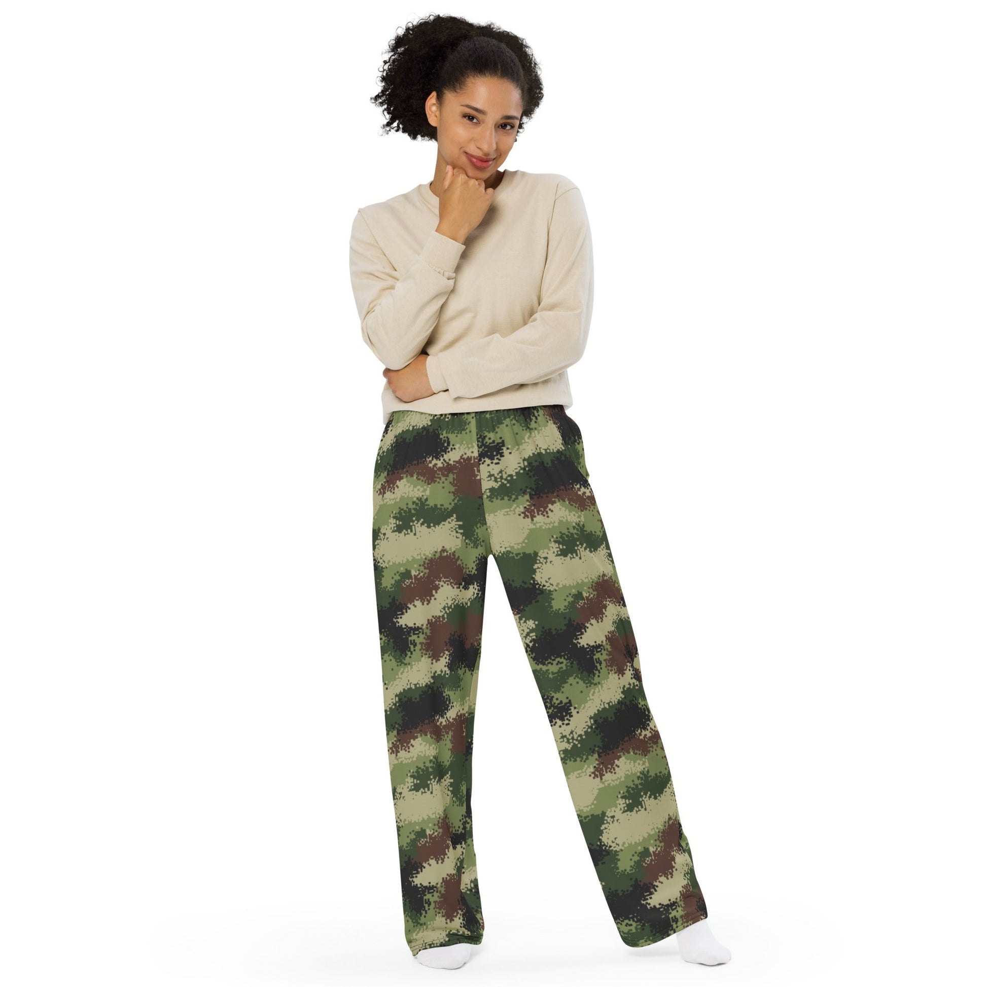 Serbian Digital CAMO unisex wide leg pants Wide Pants