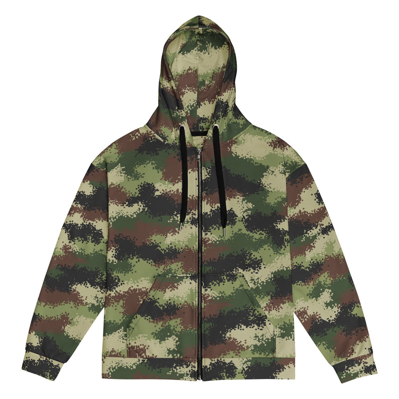 Digital Serbian Woodland CAMO Unisex Zip Hoodie - 2XS