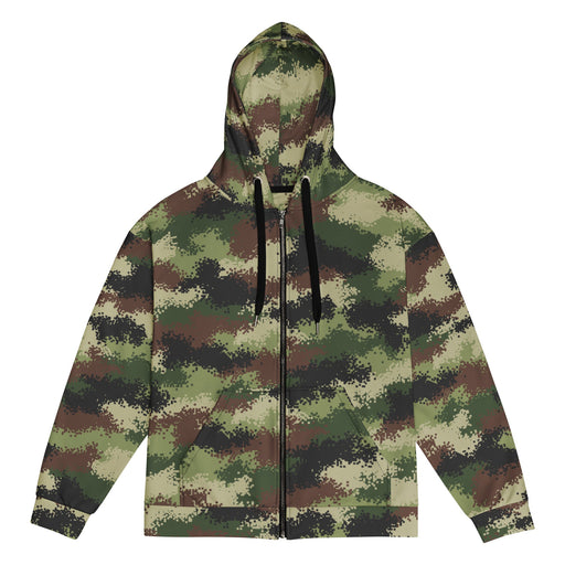 Digital Serbian Woodland CAMO Unisex Zip Hoodie - 2XS