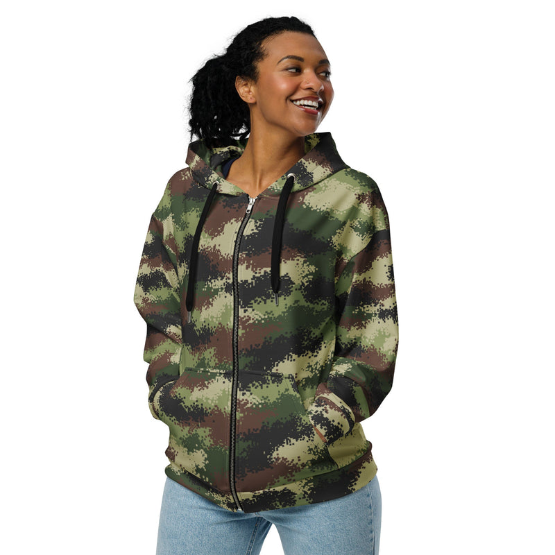 Digital Serbian Woodland CAMO Unisex Zip Hoodie