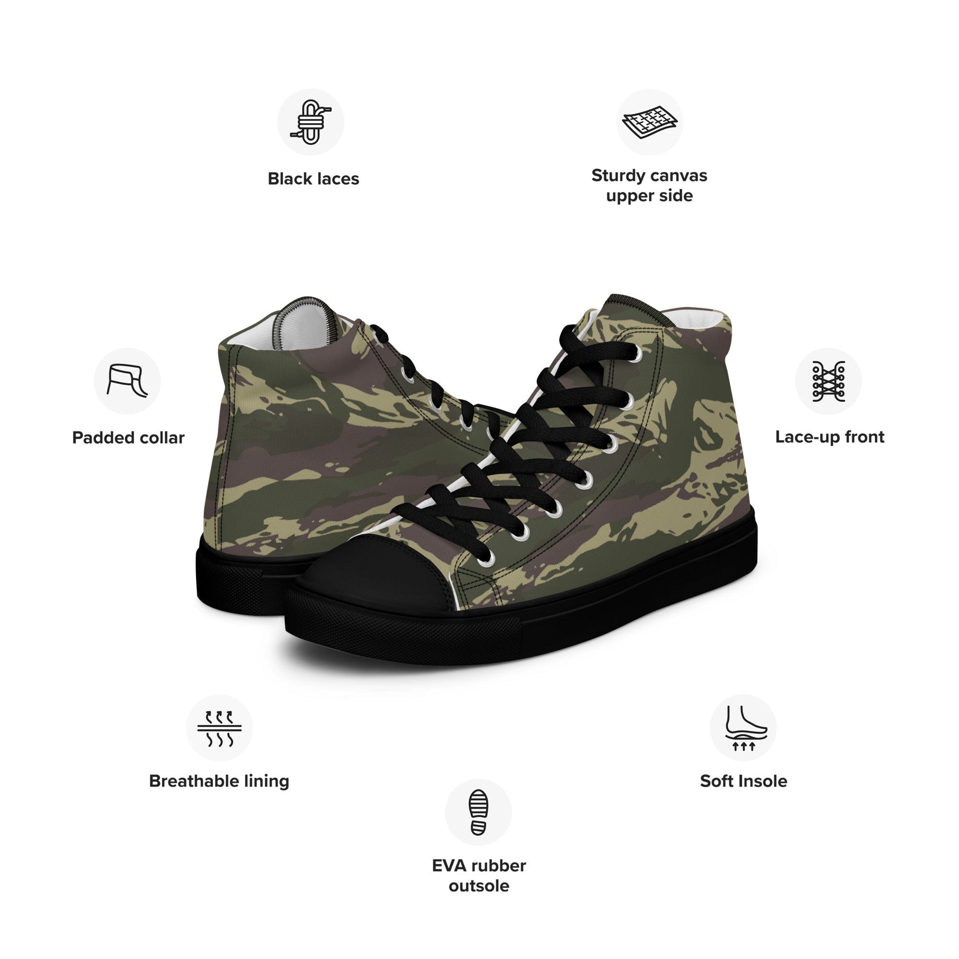 Serbian Lizard Arkan CAMO Mens high top canvas shoes - High Top Canvas Shoes
