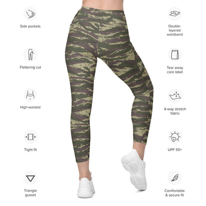 Serbian Lizard Arkan Volunteer Guard CAMO Leggings with pockets - Womens With Pockets