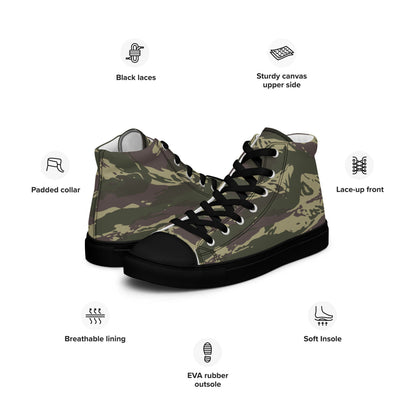 Serbian Lizard Arkan Volunteer Guard CAMO Men’s high top canvas shoes - Mens High Top Canvas Shoes