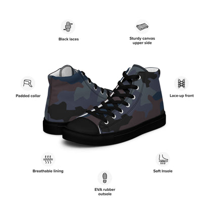 Serbian M89 Oak Leaf Police CAMO Men’s high top canvas shoes - Mens High Top Canvas Shoes