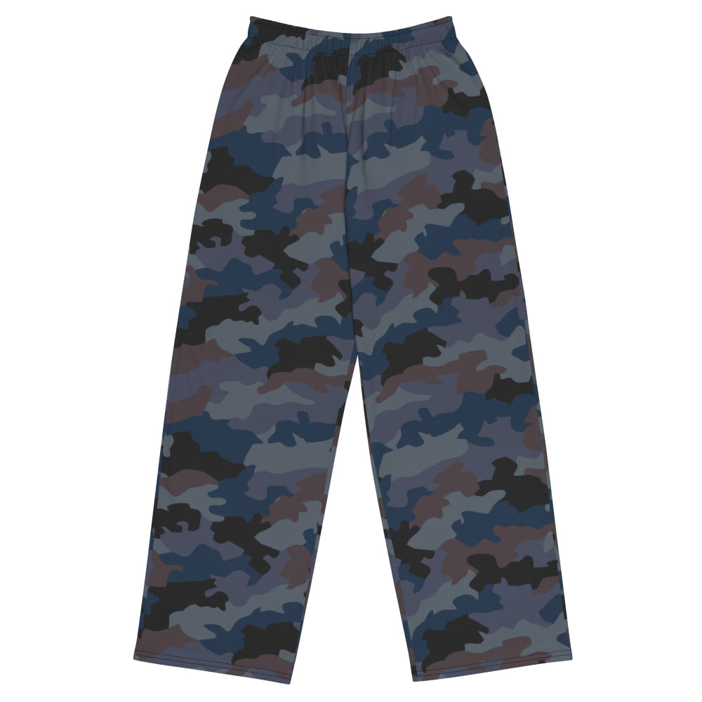 Serbian M89 Oak Leaf Police CAMO unisex wide-leg pants - 2XS - Unisex Wide-Leg Pants