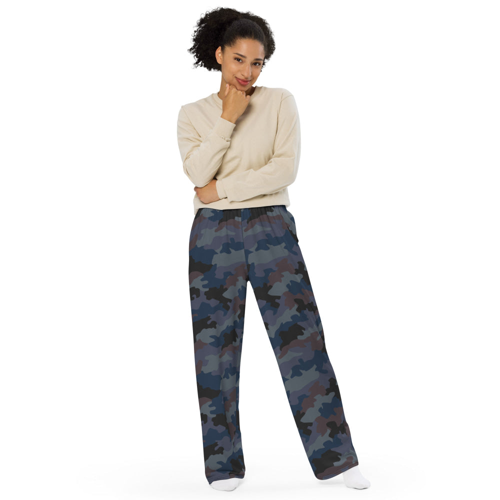 Serbian M89 Oak Leaf Police CAMO unisex wide-leg pants - Unisex Wide-Leg Pants