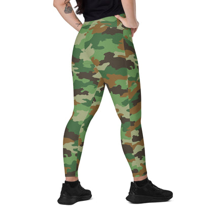 Serbian M93 Oak Leaf CAMO Leggings with pockets - 2XS - Womens With Pockets