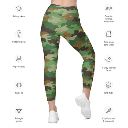 Serbian M93 Oak Leaf CAMO Leggings with pockets - Womens With Pockets