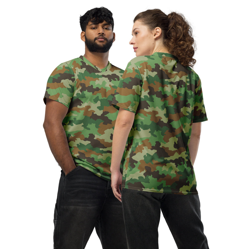 Serbian M93 Oak Leaf CAMO unisex sports jersey - 2XS - Unisex Sports Jersey