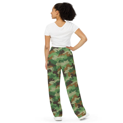 Serbian M93 Oak Leaf CAMO unisex wide-leg pants - Unisex Wide-Leg Pants