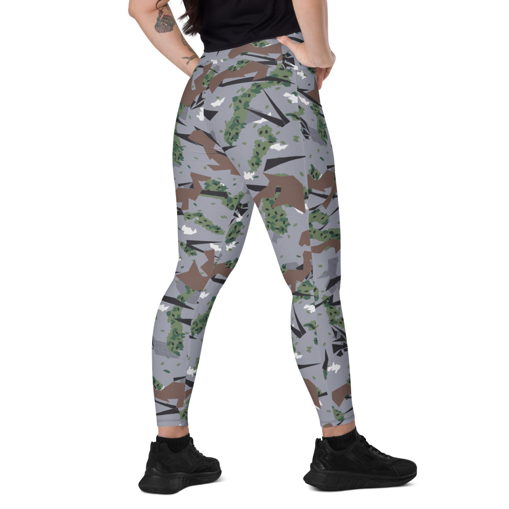 Serbian Montenegro Karst CAMO Leggings with pockets - 2XS - Womens With Pockets