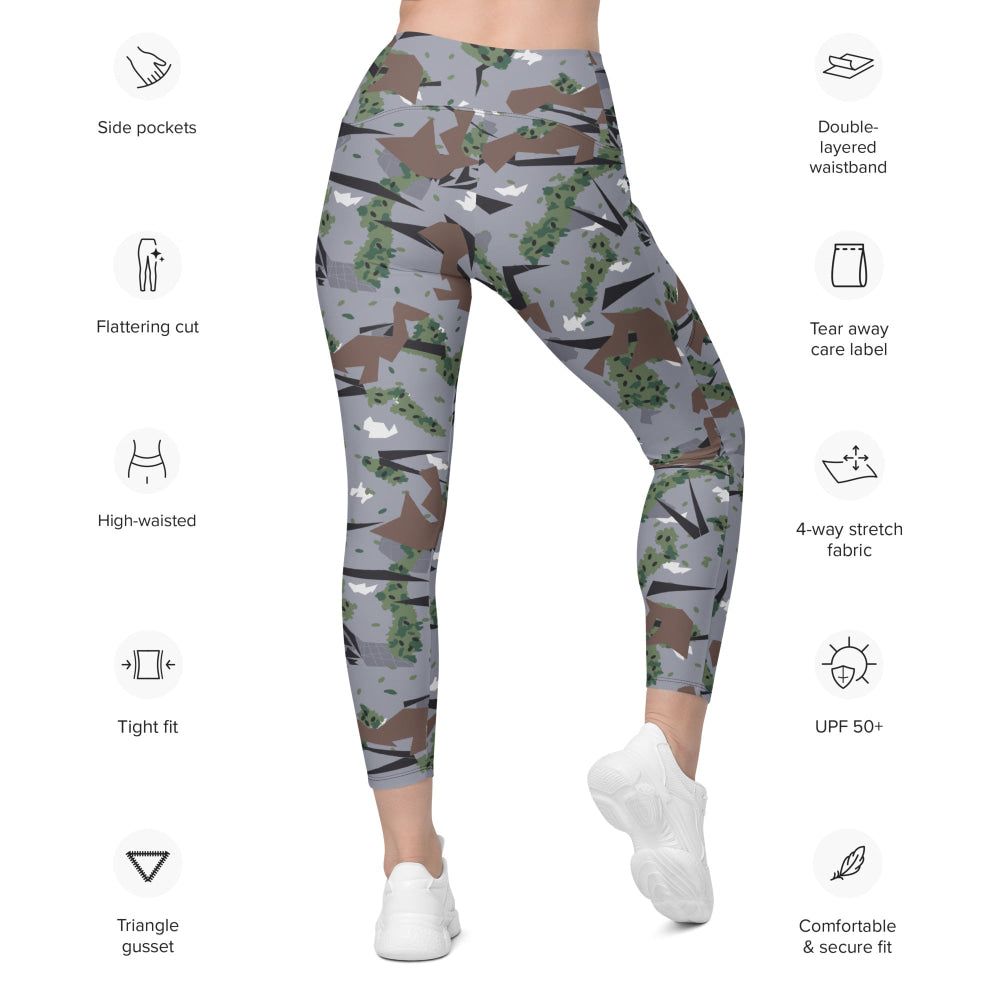 Serbian Montenegro Karst CAMO Leggings with pockets - Womens With Pockets