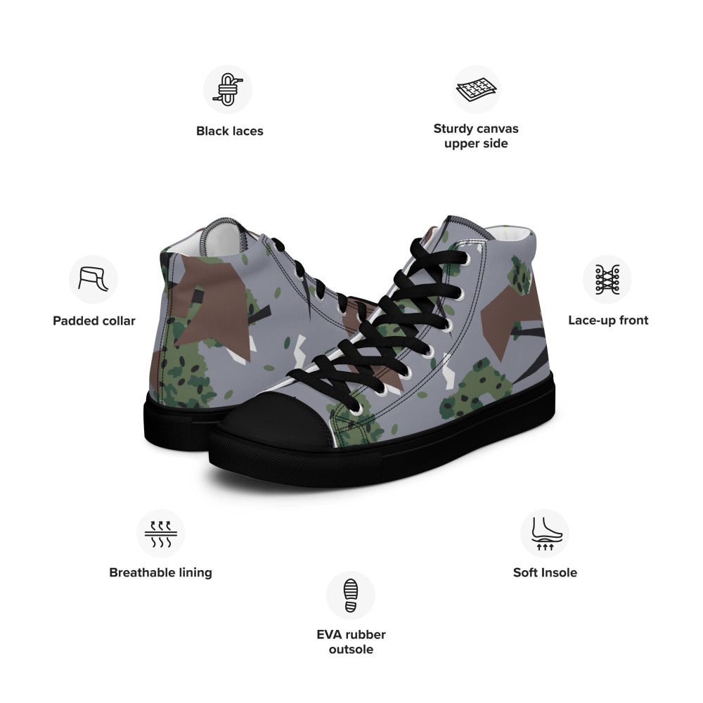 Serbian Montenegro Karst CAMO Men’s high top canvas shoes - Mens High Top Canvas Shoes