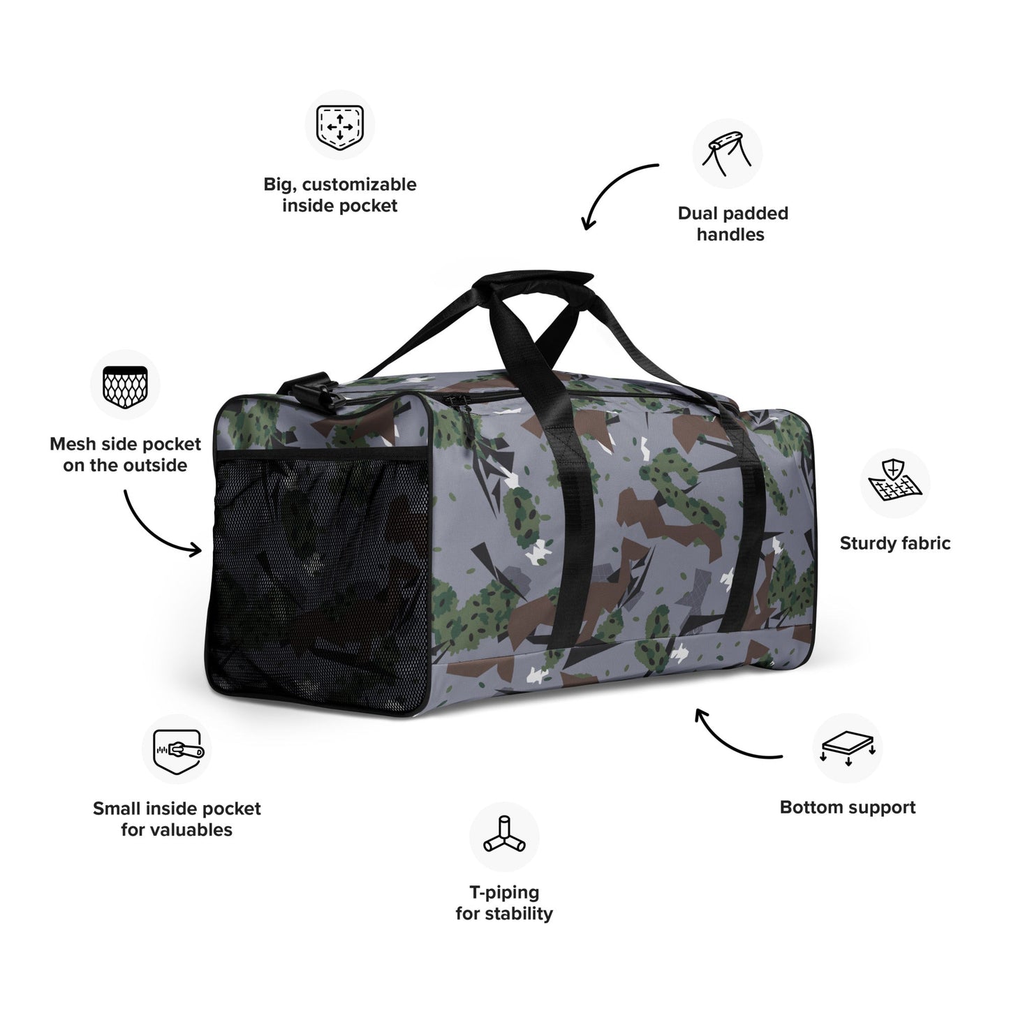 Serbian Montenegro Karst Mountain CAMO Duffle Bag