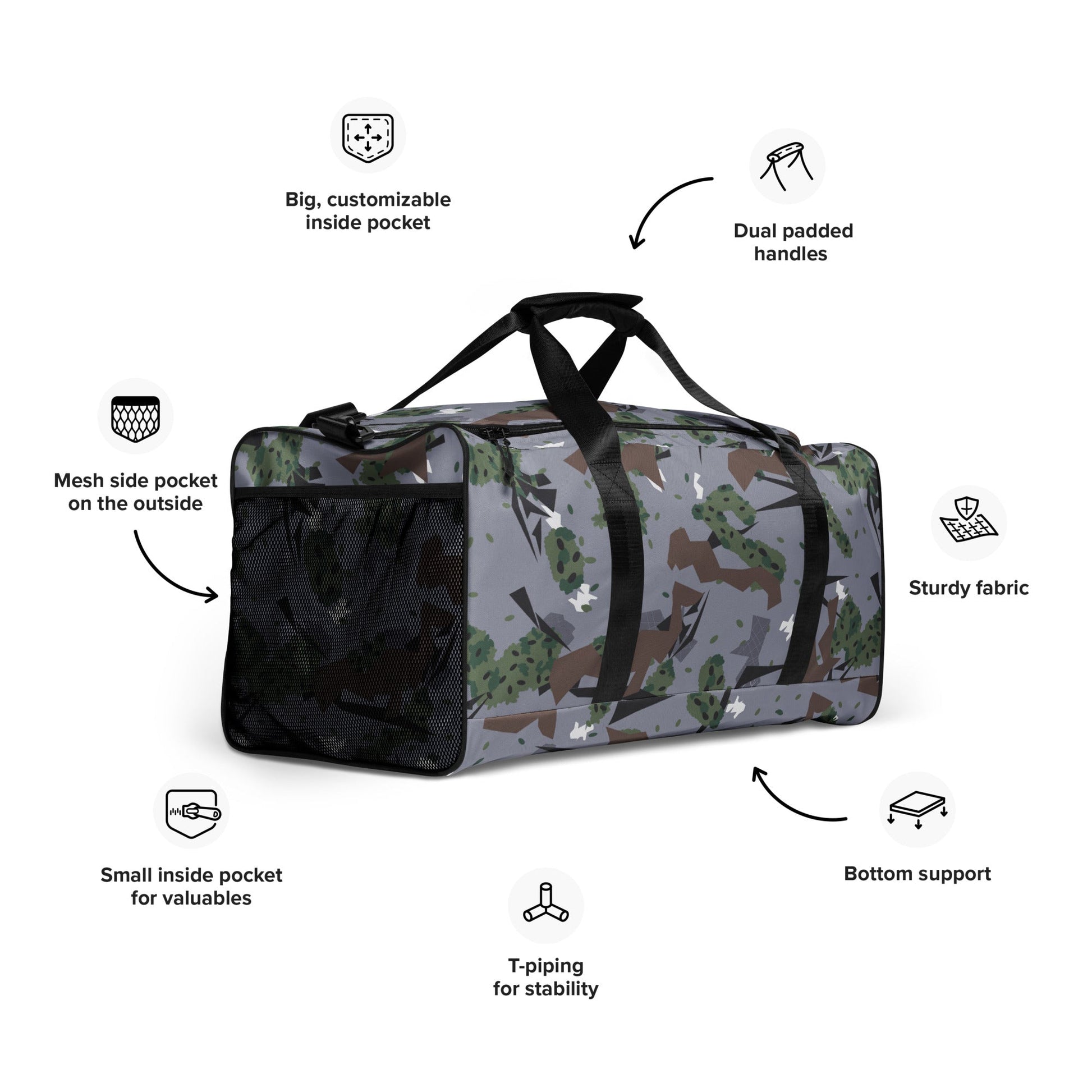 Serbian Montenegro Karst Mountain CAMO Duffle Bag