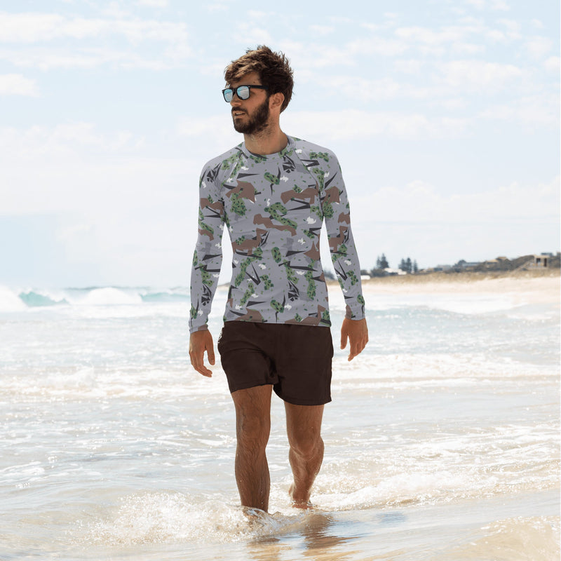 Karst Mountain Serbian Montenegro CAMO Mens Long-Sleeve Rash Guard - XS