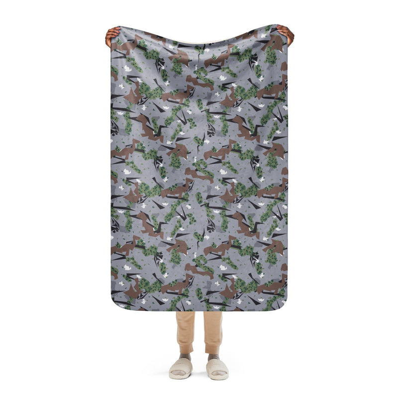 Karst Mountain Serbian Montenegro CAMO Sherpa Blanket - 37″×57″