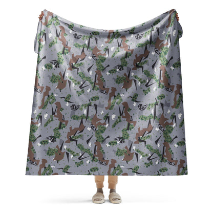 Serbian Montenegro Karst Mountain CAMO Sherpa blanket - 60″×80″ - Blanket