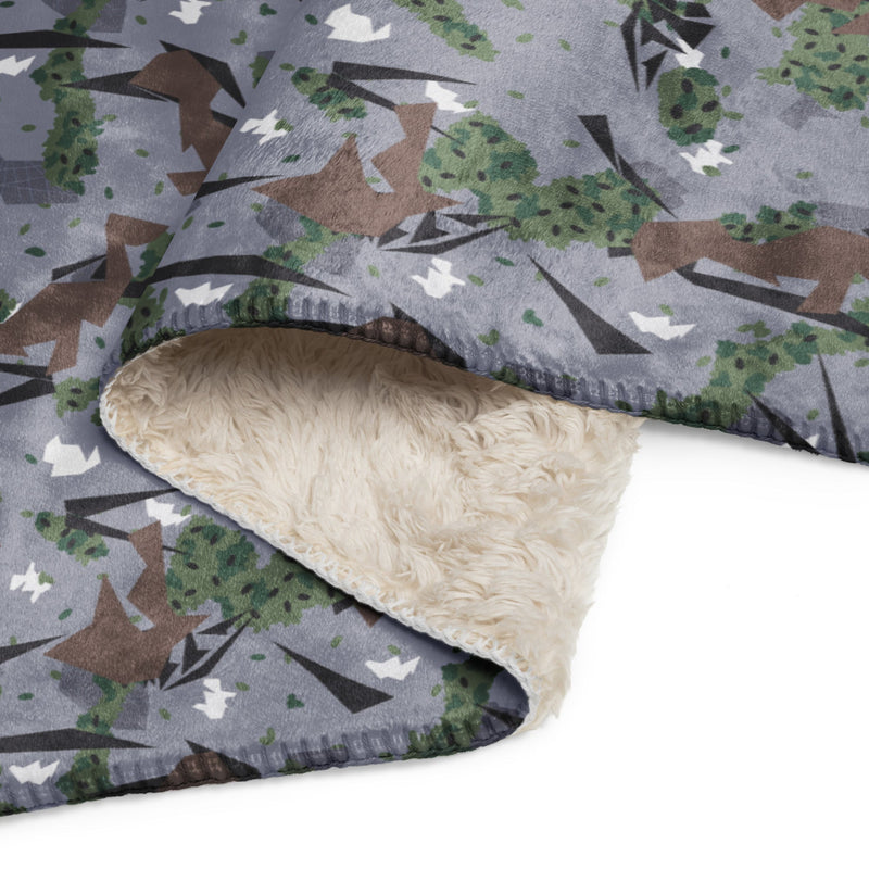 Karst Mountain Serbian Montenegro CAMO Sherpa Blanket