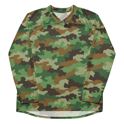 Serbian Oak Leaf Woodland CAMO hockey fan jersey - Hockey Jerseys