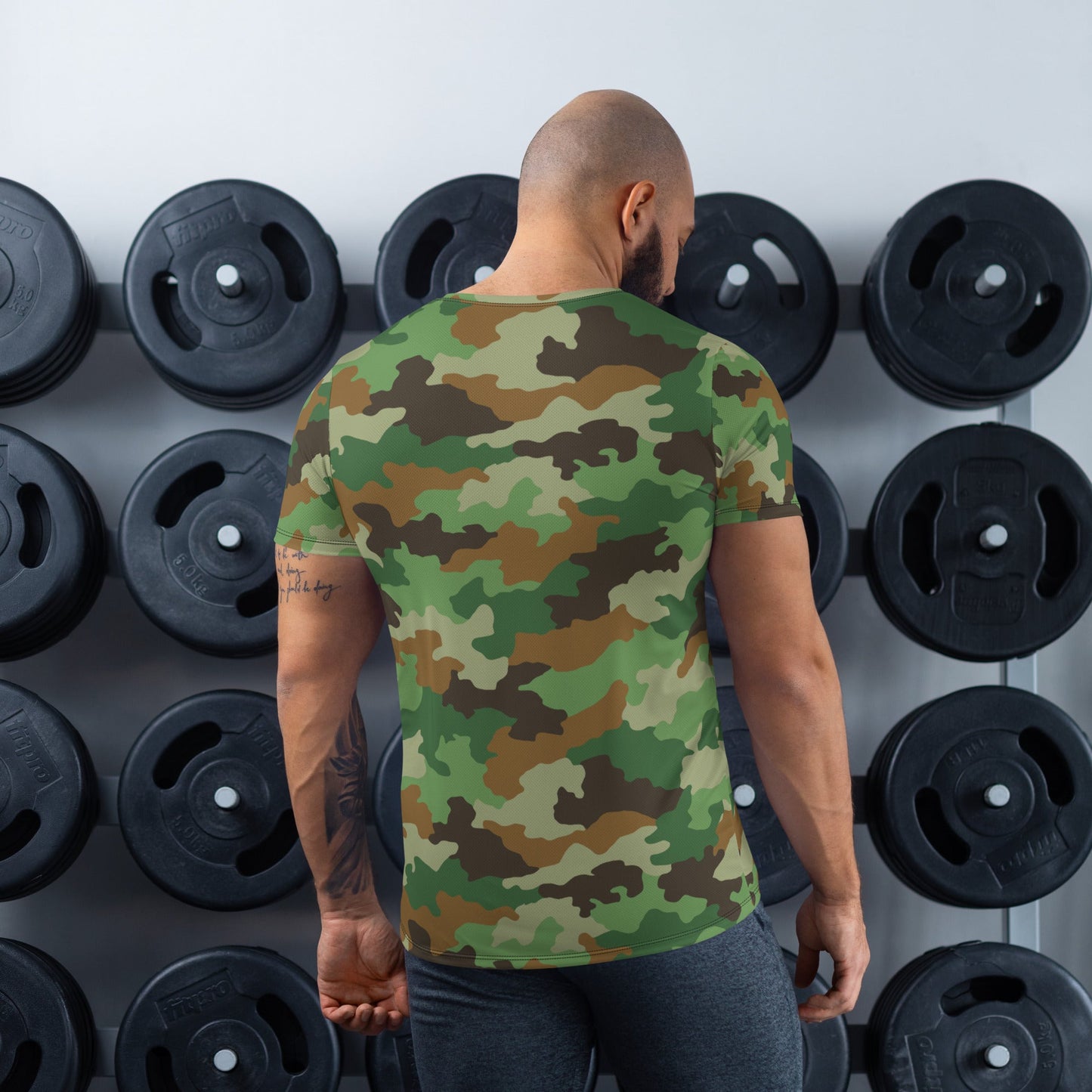 Serbian Oak Leaf Woodland CAMO Mens Athletic T-shirt - T-Shirts