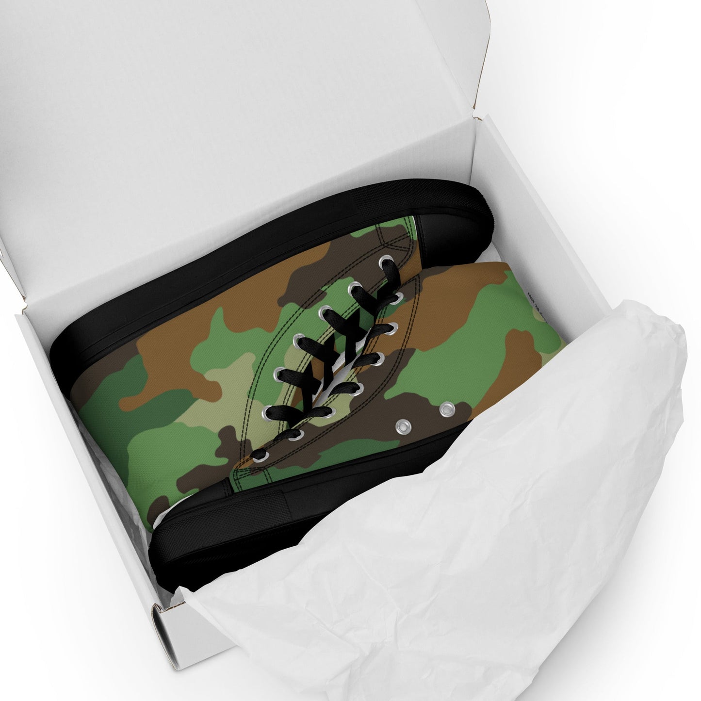 Serbian Oak Leaf Woodland CAMO Mens high top canvas shoes - High Top Canvas Shoes