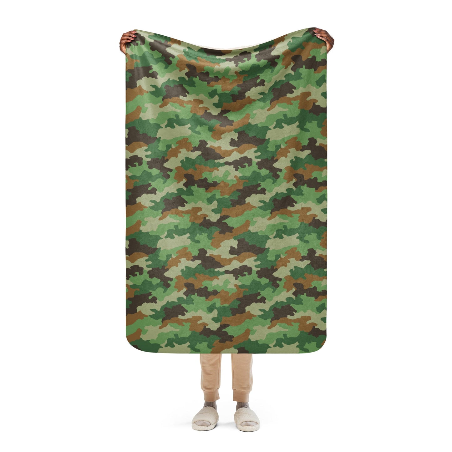 Serbian Oak Leaf Woodland CAMO Sherpa blanket - 37″×57″ - Blanket