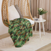 Oak Leaf Serbian Woodland CAMO Sherpa Blanket