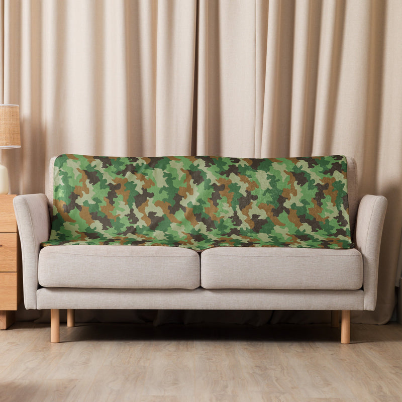 Oak Leaf Serbian Woodland CAMO Sherpa Blanket