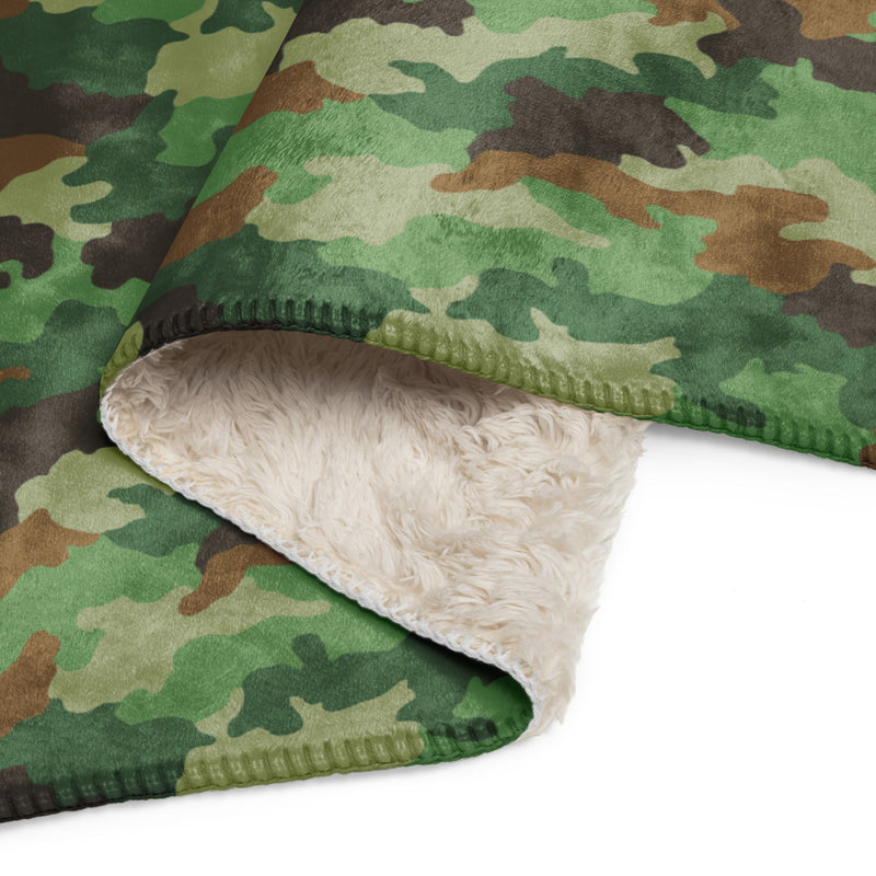 Oak Leaf Serbian Woodland CAMO Sherpa Blanket