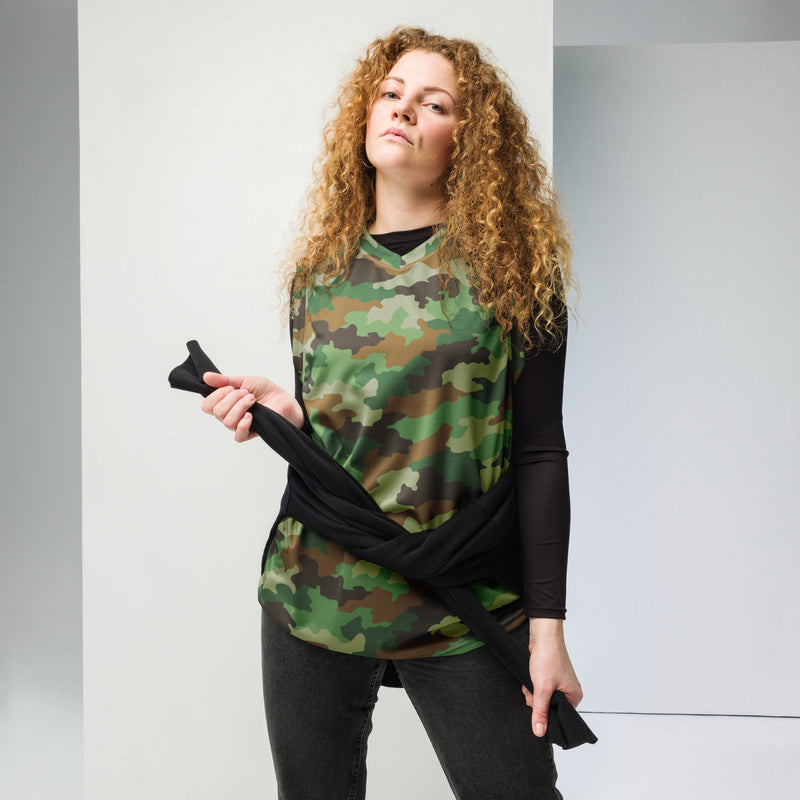 Oak Leaf Serbian Woodland CAMO Unisex Basketball Jersey