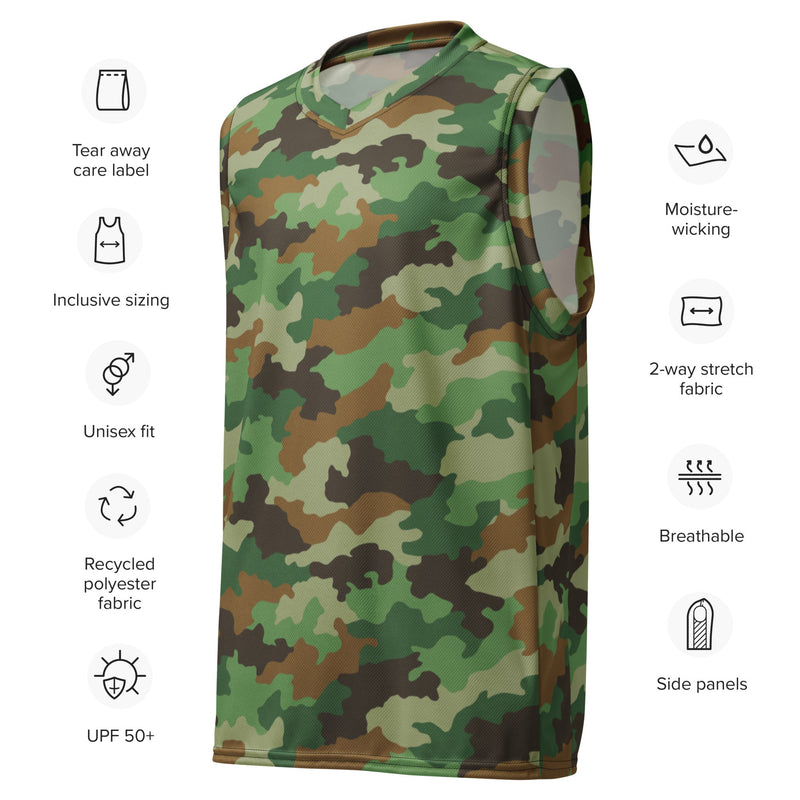Oak Leaf Serbian Woodland CAMO Unisex Basketball Jersey