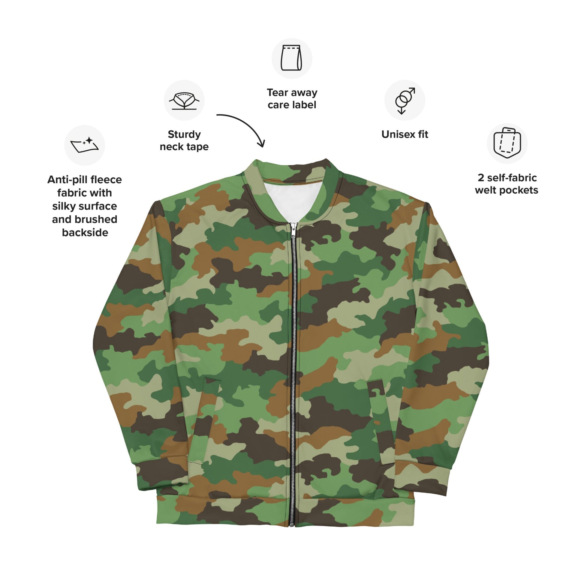 Serbian Oak Leaf Woodland CAMO Unisex Bomber Jacket - Jackets