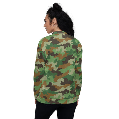 Serbian Oak Leaf Woodland CAMO Unisex Bomber Jacket - Jackets
