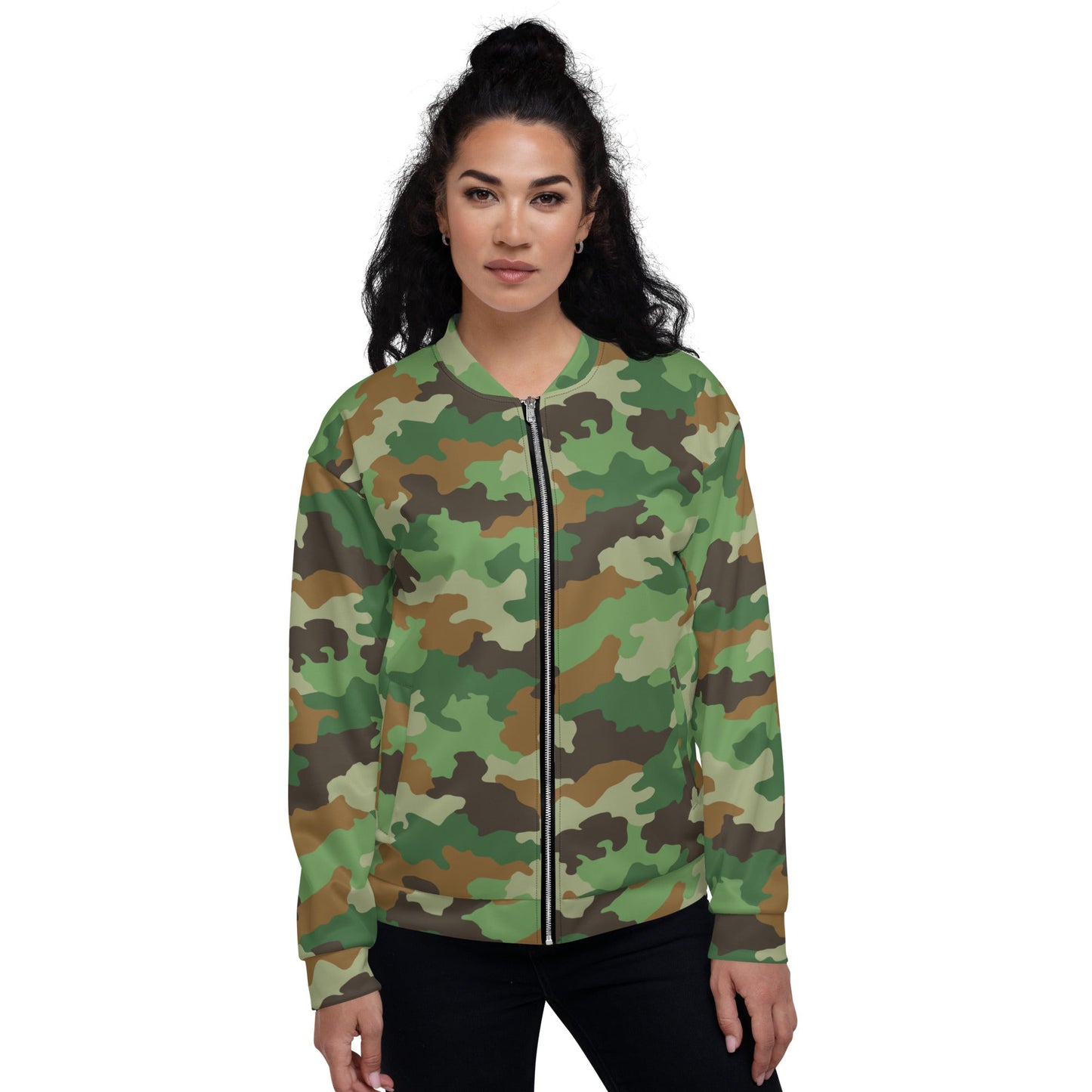 Serbian Oak Leaf Woodland CAMO Unisex Bomber Jacket - Jackets