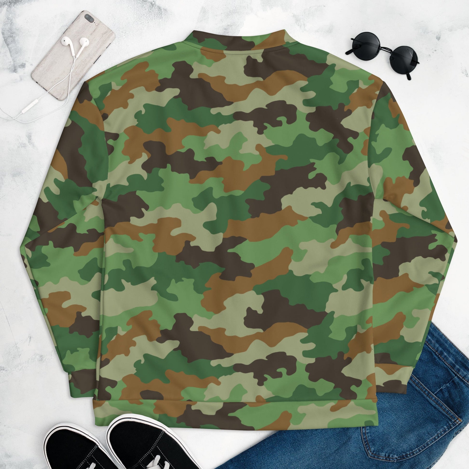 Serbian Oak Leaf Woodland CAMO Unisex Bomber Jacket - Jackets