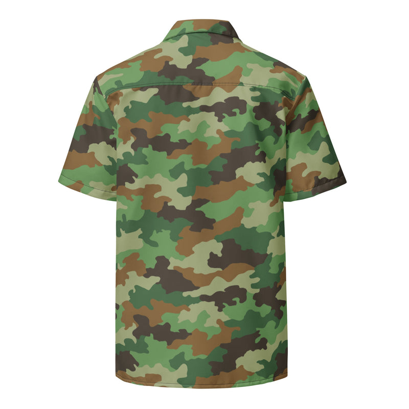 Oak Leaf Serbian Woodland CAMO Unisex Short-Sleeve Button Shirt - Button-Up