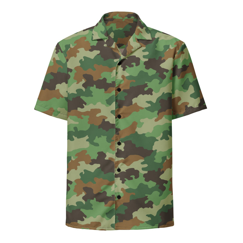 Oak Leaf Serbian Woodland CAMO Unisex Short-Sleeve Button Shirt - Button-Up