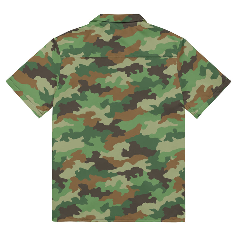 Oak Leaf Serbian Woodland CAMO Unisex Short-Sleeve Button Shirt - Button-Up