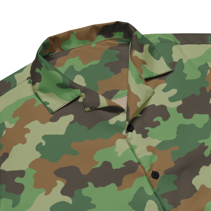 Oak Leaf Serbian Woodland CAMO Unisex Short-Sleeve Button Shirt - Button-Up