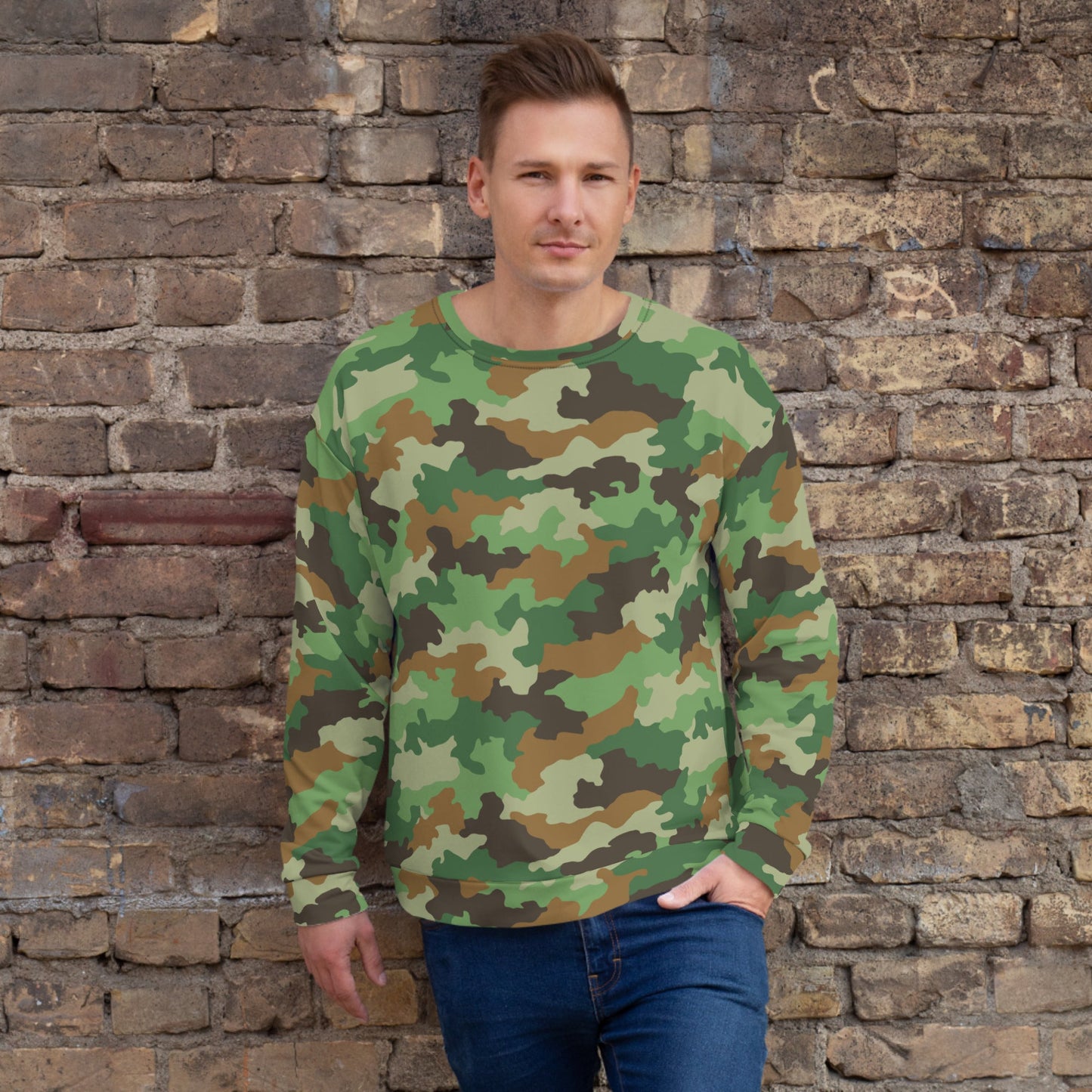 Serbian Oak Leaf Woodland CAMO Unisex Sweatshirt - XS - Sweatshirts